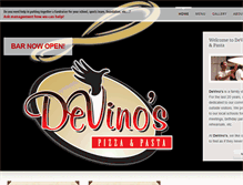 Tablet Screenshot of devinospizzapasta.com
